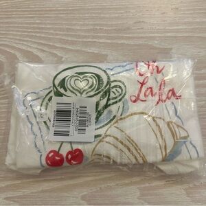 Old Navy White Tee with Cherry and Croissant Design